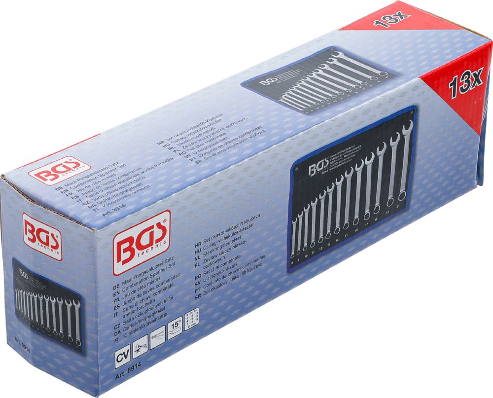 Produktbild BGS Maul Ringschlüssel Satz 8 - 21 mm 13 teilig Maulseite mit Ratschenfunktion bild 6