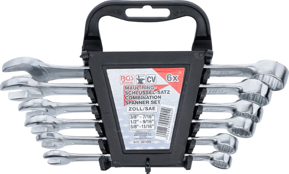 Produktbild BGS Maul Ringschlüssel Satz 3/8 Zoll - 11/16 Zoll 6 teilig