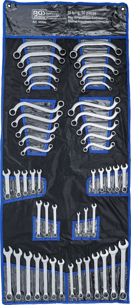 Produktbild BGS Maul-/Ringschlüsselsortiment Zollgrößen metrisch 50 teilig