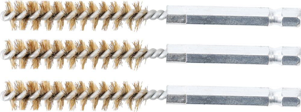 Produktbild BGS Messingbürste 10 mm Antrieb Außensechskant 6,3 mm 1/4 Zoll 3 teilig
