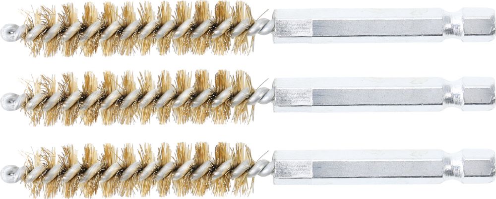 Produktbild BGS Messingbürste 11 mm Antrieb Außensechskant 6,3 mm 1/4 Zoll 3 teilig