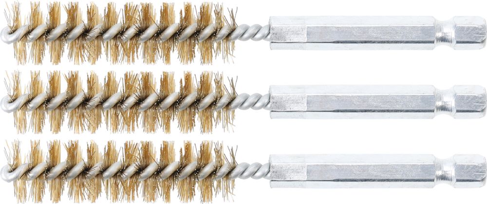 Produktbild BGS Messingbürste 13 mm Antrieb Außensechskant 6,3 mm 1/4 Zoll 3 teilig