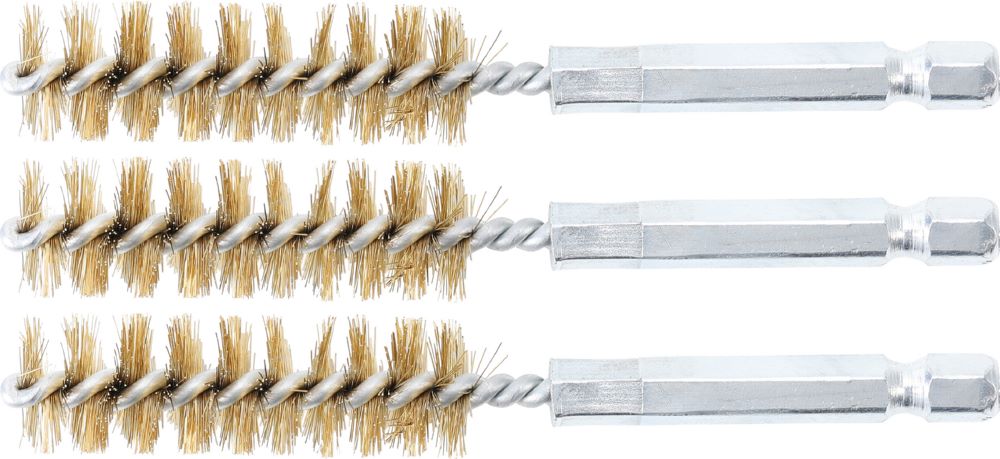 Produktbild BGS Messingbürste 14 mm Antrieb Außensechskant 6,3 mm 1/4 Zoll 3 teilig