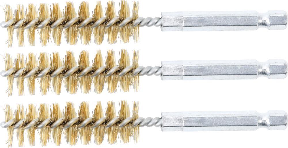 Produktbild BGS Messingbürste 15 mm Antrieb Außensechskant 6,3 mm 1/4 Zoll 3 teilig