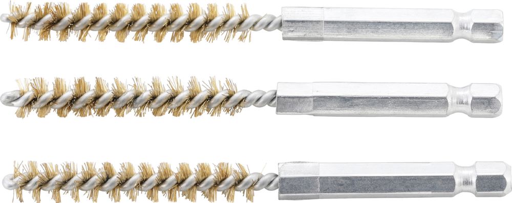 Produktbild BGS Messingbürste 8 mm Antrieb Außensechskant 6,3 mm 1/4 Zoll 3 teilig