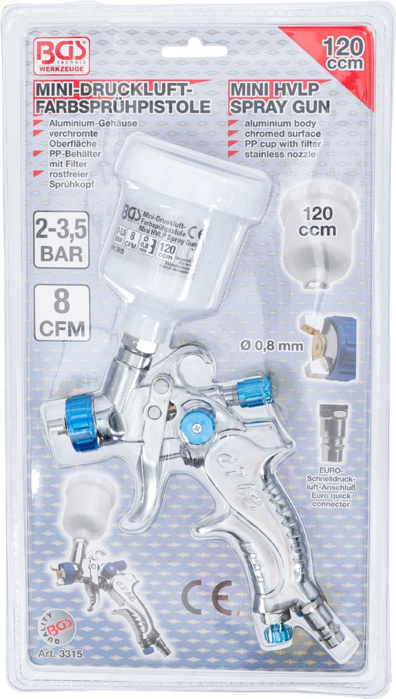 Produktbild BGS Mini Druckluft Farbsprühpistole 120 cm³ bild 6