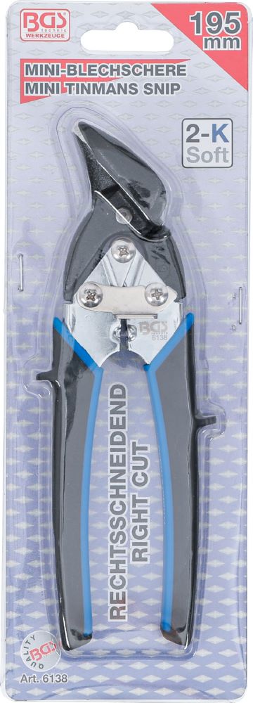 Produktbild BGS Mini Karosserie Blechschere rechtschneidend 195 mm bild 4