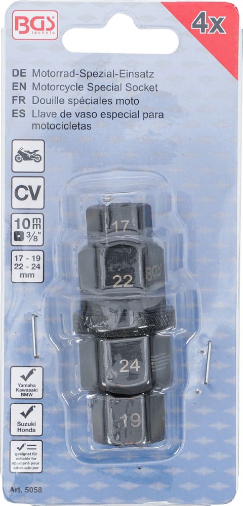 Produktbild BGS Motorrad Spezial Einsatz Antrieb 10 mm 3/8 Zoll 17 - 19 - 22 - 24 mm bild 4