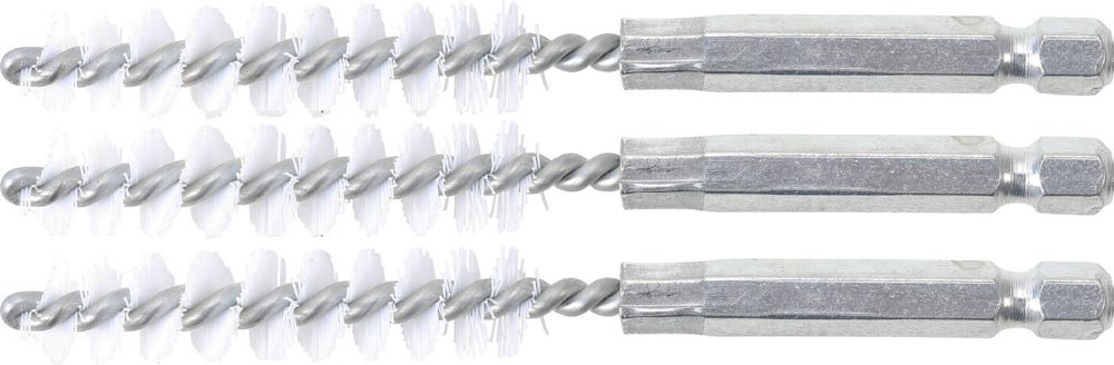 Produktbild BGS Nylonbürste 10 mm Antrieb Außensechskant 6,3 mm 1/4 Zoll 3 teilig