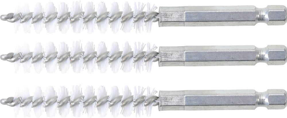 Produktbild BGS Nylonbürste 11 mm Antrieb Außensechskant 6,3 mm 1/4 Zoll 3 teilig
