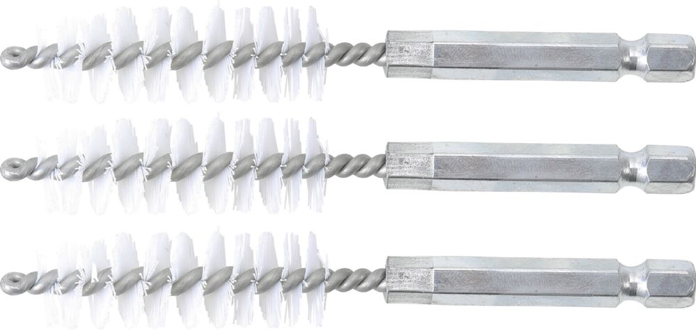 Produktbild BGS Nylonbürste 14 mm Antrieb Außensechskant 6,3 mm 1/4 Zoll 3 teilig