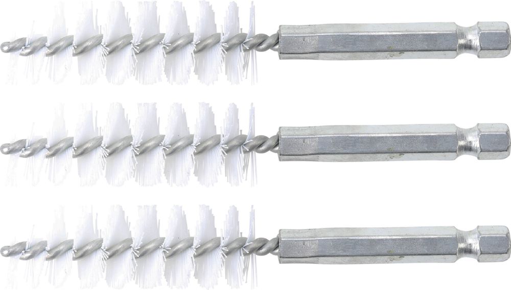 Produktbild BGS Nylonbürste 16 mm Antrieb Außensechskant 6,3 mm 1/4 Zoll 3 teilig