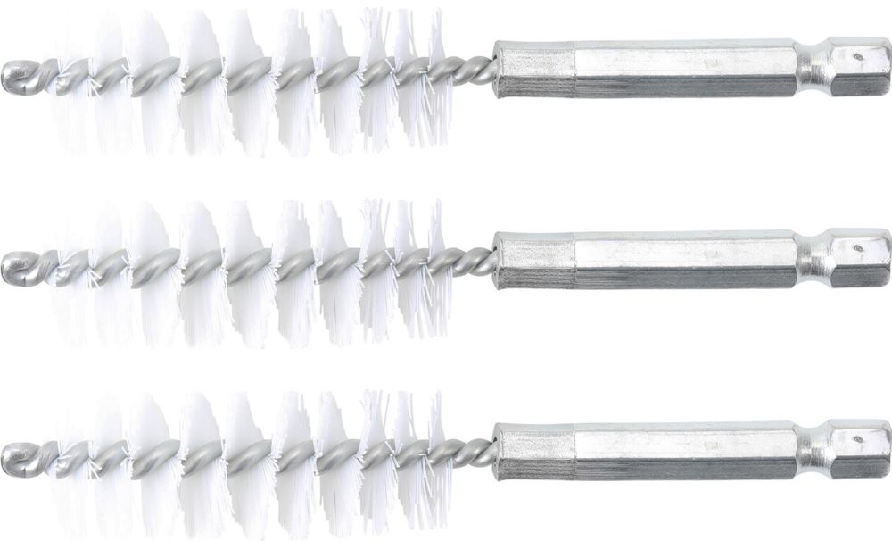 Produktbild BGS Nylonbürste 17 mm Antrieb Außensechskant 6,3 mm 1/4 Zoll 3 teilig