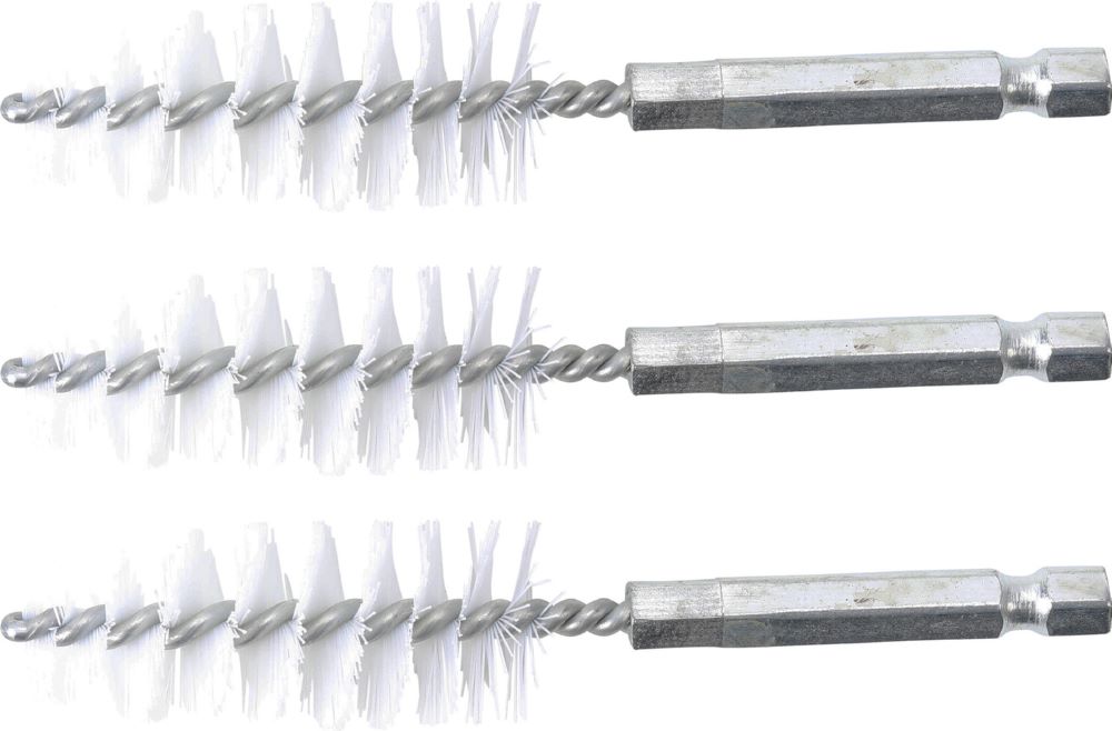 Produktbild BGS Nylonbürste 19 mm Antrieb Außensechskant 6,3 mm 1/4 Zoll 3 teilig