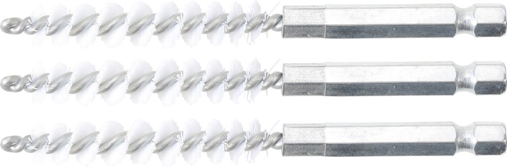 Produktbild BGS Nylonbürste 8 mm Antrieb Außensechskant 6,3 mm 1/4 Zoll 3 teilig