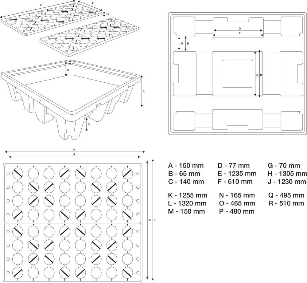 Produktbild Öl-Auffangwanne mit Gitterrost für 4 x 200 Fässer bild 3