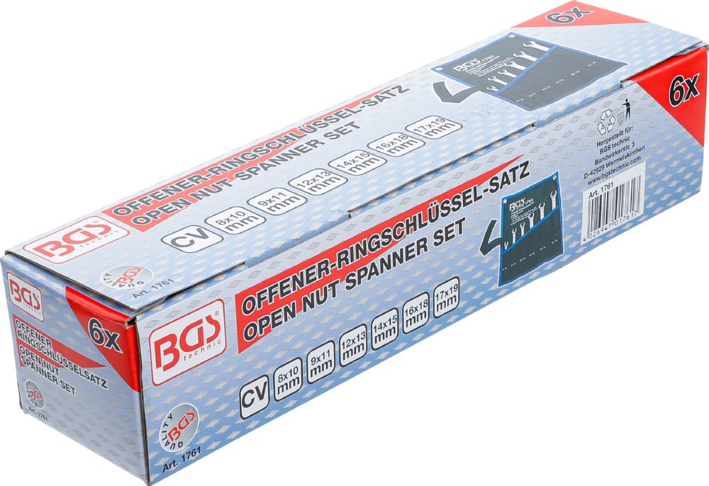 Produktbild BGS Doppel Ringschlüssel Satz 8 x 10 - 17 x 19 mm 6 teilig bild 6