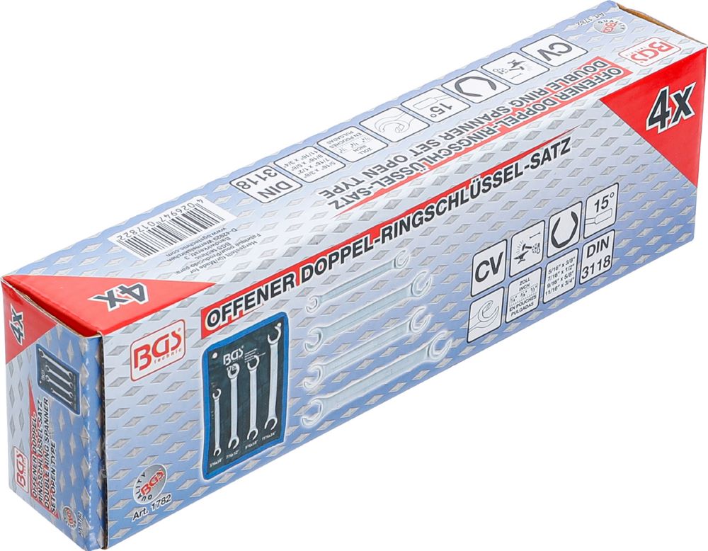 Produktbild BGS Offener Doppel Ringschlüssel Satz 4 teilig bild 6