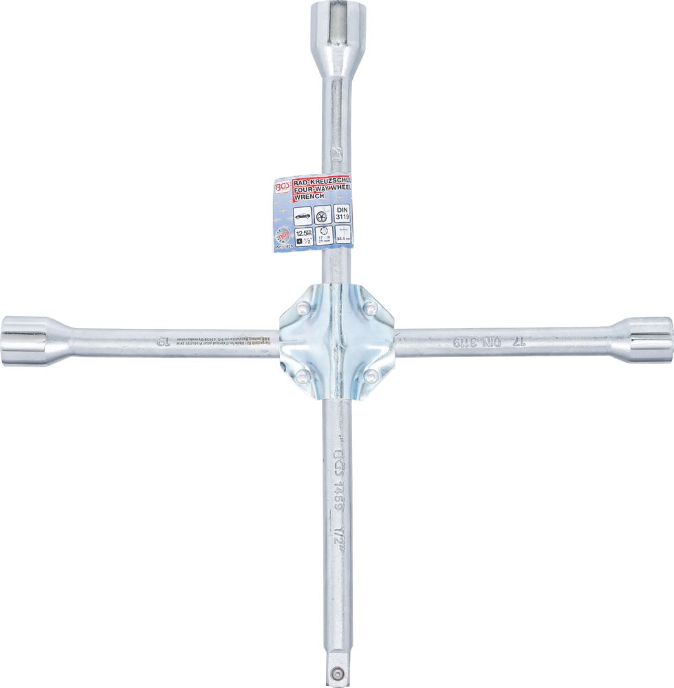 Produktbild BGS Rad Kreuzschlüssel für Pkw Vierkant 17 x 19 x 21 x 12,5 mm 1/2 Zoll bild 4