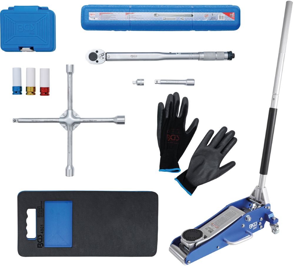 Produktbild BGS Rangier Wagenheber 1,5 tonnen 10 Teilig mit Radwechsel Service Satz