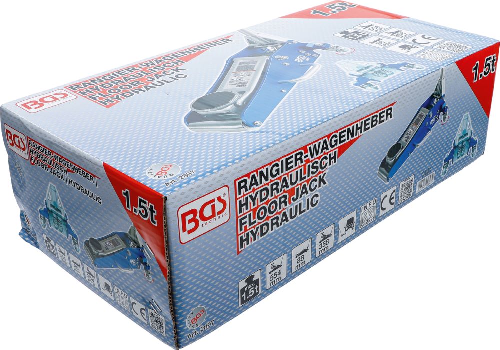 Produktbild BGS Rangier Wagenheber hydraulisch 1,5 tonnen Aluminium Stahl Konstruktion bild 5