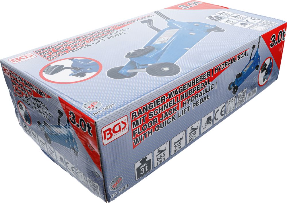 Produktbild BGS Rangier Wagenheber hydraulisch 3 tonnen mit Schnellhubpedal bild 5