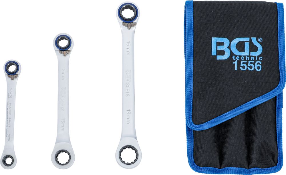 Produktbild BGS Ratschen Ringschlüssel Satz 4-in-1 umschaltbar 3 teilig bild 5