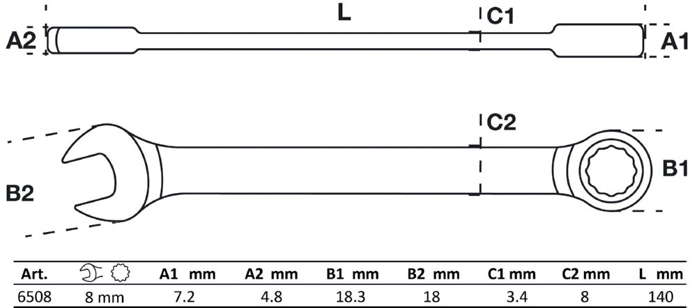 Produktbild BGS Ratschenring Maulschlüssel 8 mm bild 2