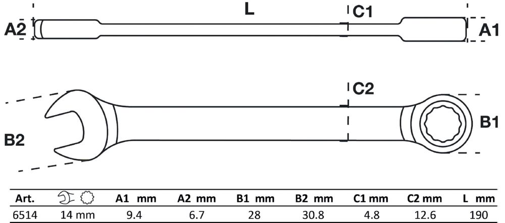 Produktbild BGS Ratschenring Maulschlüssel 14 mm bild 2