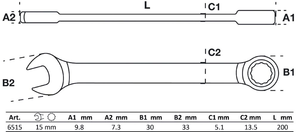 Produktbild BGS Ratschenring Maulschlüssel 15 mm bild 2