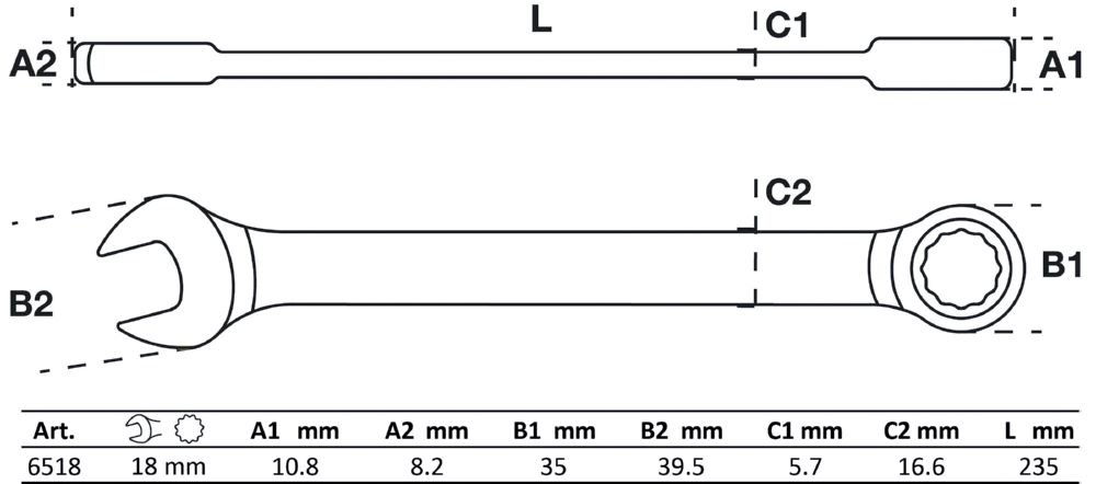 Produktbild BGS Ratschenring Maulschlüssel 18 mm bild 2