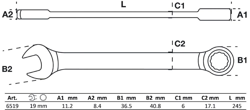 Produktbild BGS Ratschenring Maulschlüssel 19 mm bild 2