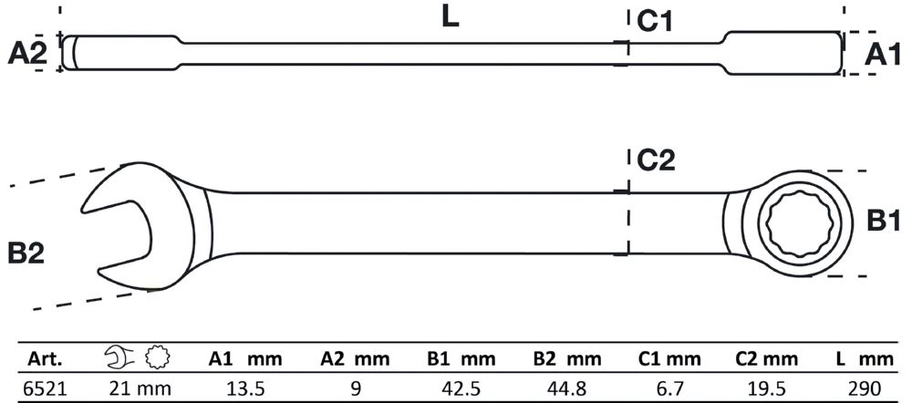 Produktbild BGS Ratschenring Maulschlüssel 21 mm bild 2