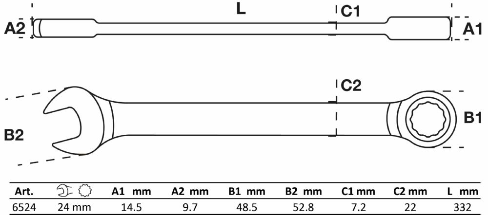 Produktbild BGS Ratschenring Maulschlüssel 24 mm bild 2