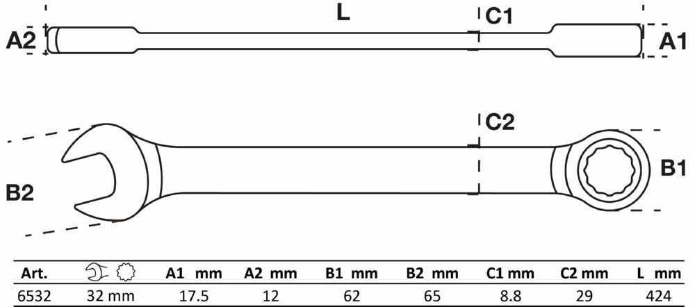 Produktbild BGS Ratschenring Maulschlüssel 32 mm bild 2