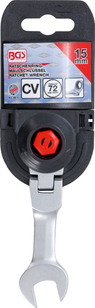 Produktbild BGS Ratschenring Maulschlüssel 15 mm kurz abwinkelbar bild 2