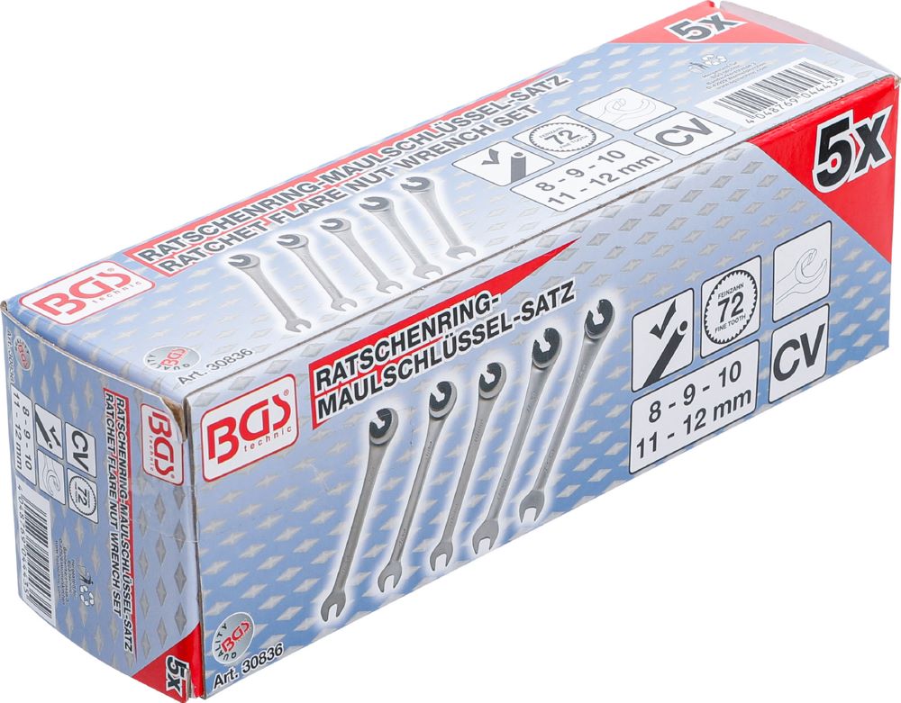 Produktbild BGS Ratschenring Maulschlüssel Satz offen 5 teilig bild 6