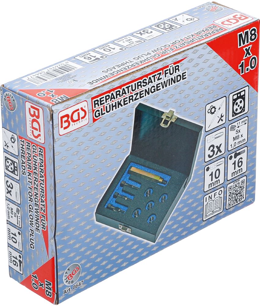 Produktbild BGS Reparatursatz für Glühkerzengewinde M8 x 1.0 bild 6