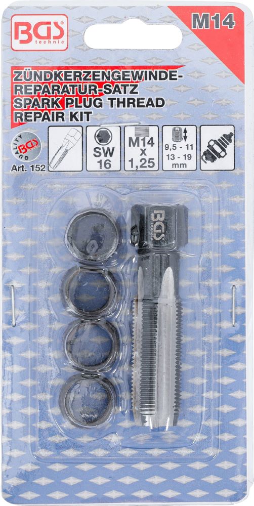 Produktbild BGS Reparatursatz für Zündkerzengewinde M14 x 1,25 mm 5 teilig bild 4