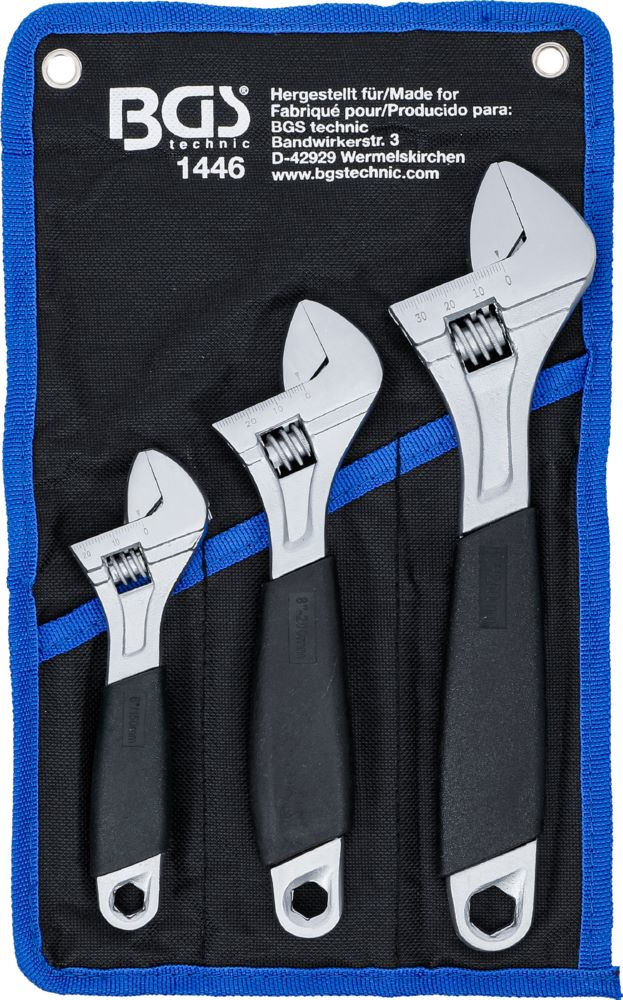 Produktbild BGS Rollgabelschlüssel Satz 3 teilig mit Kunststoff Softgriff