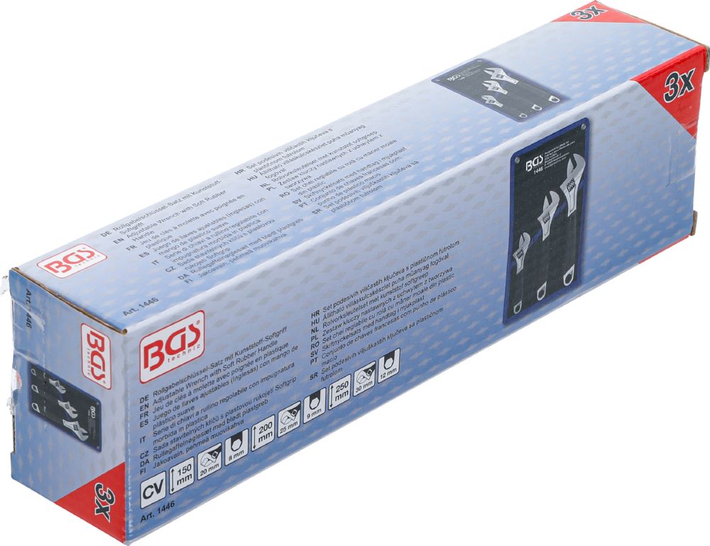 Produktbild BGS Rollgabelschlüssel Satz 3 teilig mit Kunststoff Softgriff bild 6