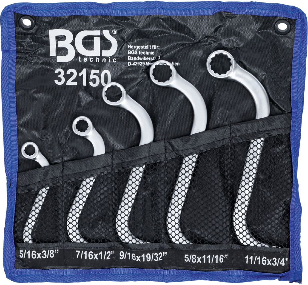 Produktbild BGS S-Form Doppel Ringschlüssel Satz 3/8 Zoll - 3/4 Zoll 5 teilig bild 4