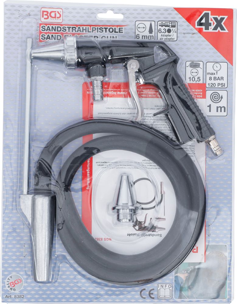 Produktbild BGS Sandstrahlpistole 6-8 bar mit 100 cm Gumi Ansaugschlauch bild 6