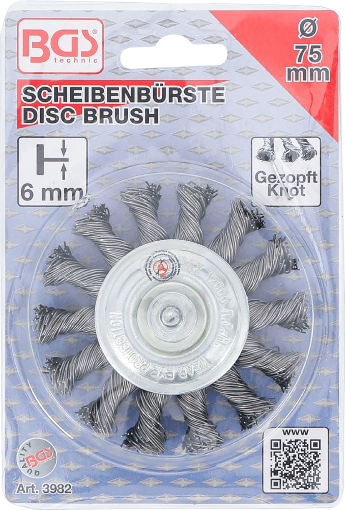 Produktbild Scheibenbürste Antriebswelle 6 mm gezopft Durchmesser 75 mm bild 5