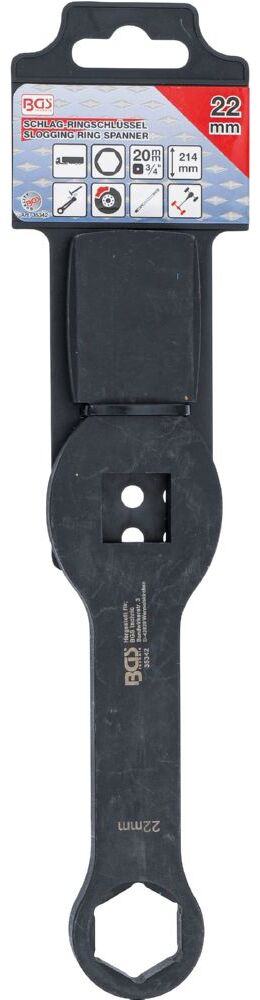 Produktbild BGS Schlag Ringschlüssel 22 mm Sechskant mit 2 Schlagflächen bild 2