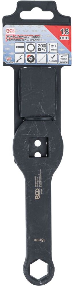 Produktbild BGS Schlag Ringschlüssel 18 mm Sechskant mit 2 Schlagflächen bild 2