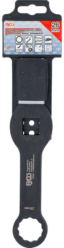 Produktbild BGS Schlag Ringschlüssel 26 mm Zwölfkant mit 2 Schlagflächen bild 2