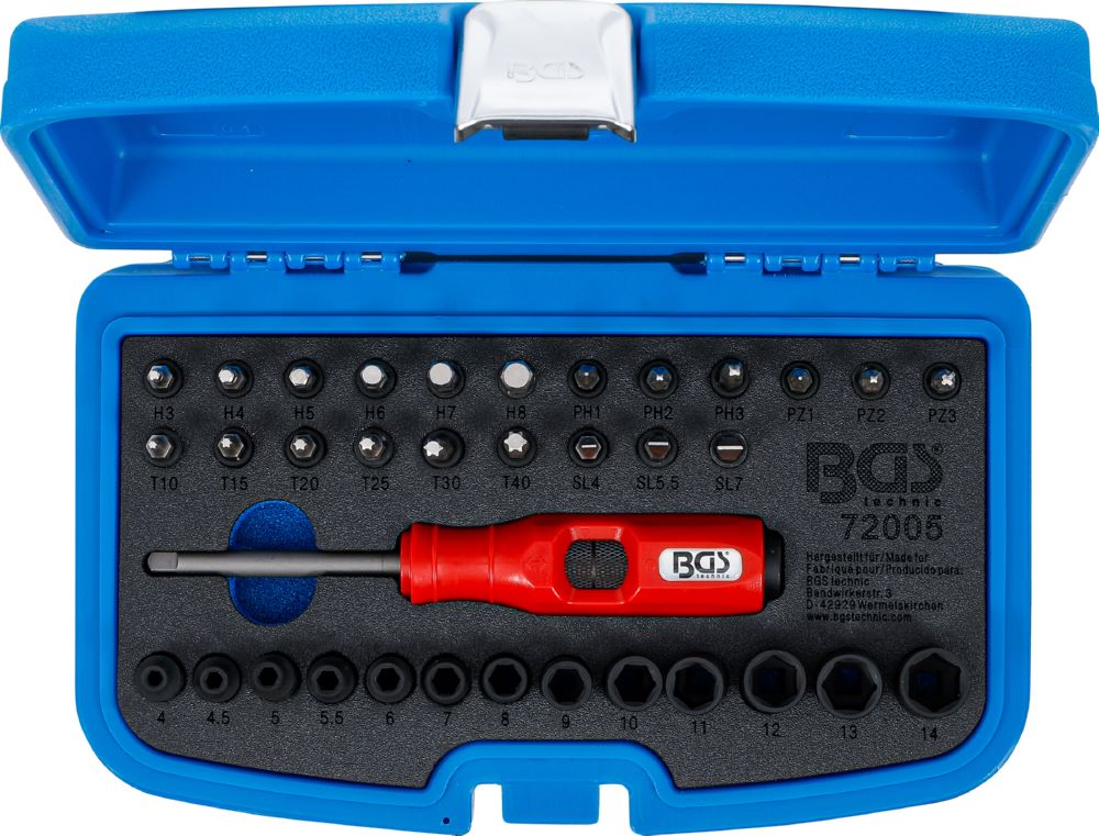 Produktbild BGS Schlag Schraubendreher Satz Abtrieb Außenvierkant 6,3 mm 1/4 Zoll 36 teilig bild 6