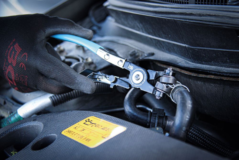 Produktbild BGS Schlauchklemmenzange abgewinkelt mit Ratschenfunktion 220 mm bild 3