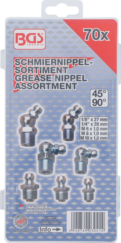 Produktbild Schmiernippel Sortiment metrisch/Zollgrößen 70 teilig bild 3